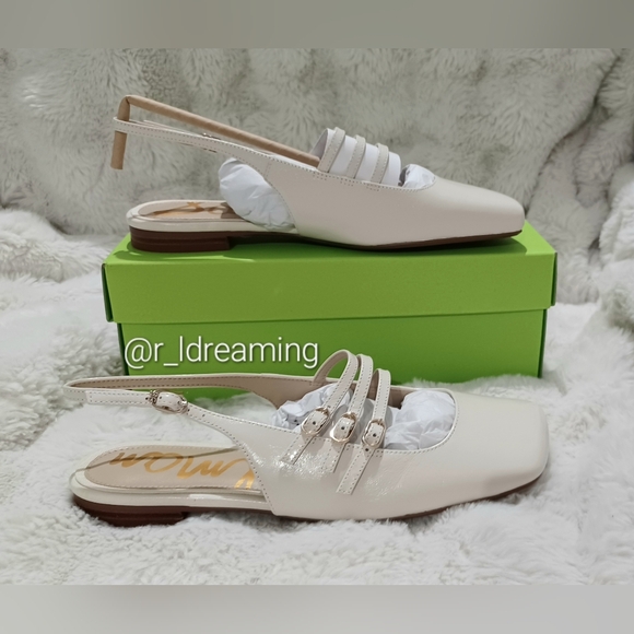 NIB Sam Edelman Ilona Slingback Flat Size 7.5 In Ivory - Picture 10 of 14